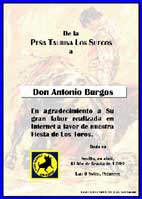 Recuerdo, entregado a Don Antonio Burgos, APLAUSOS y 6 Toros 6.